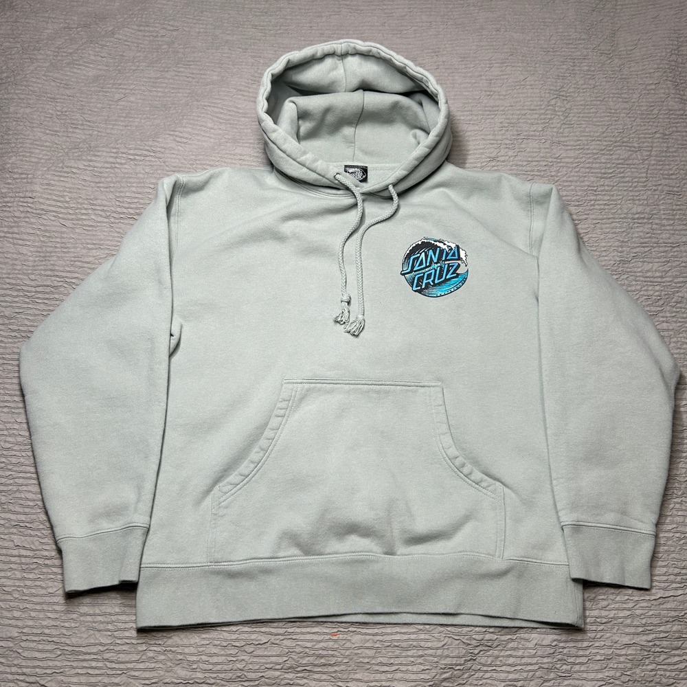 Santa Cruz Skateboards Wave Dot Logo Pullover Hoodie Sage Green Mens L